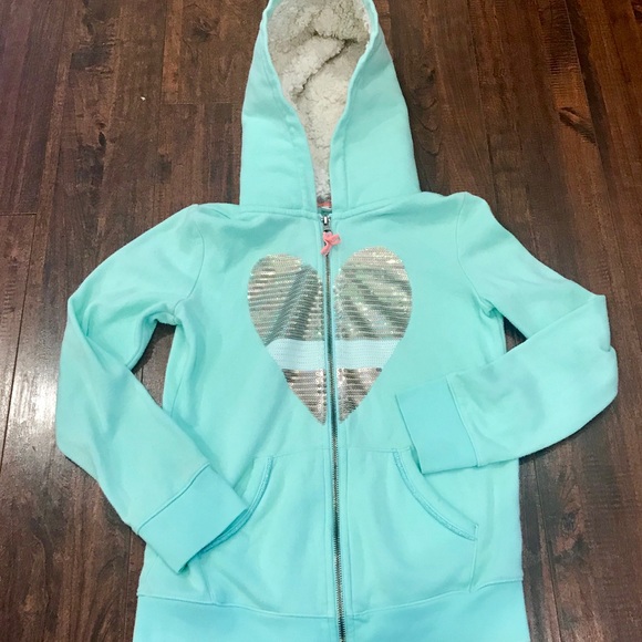 girls mint green hoodie